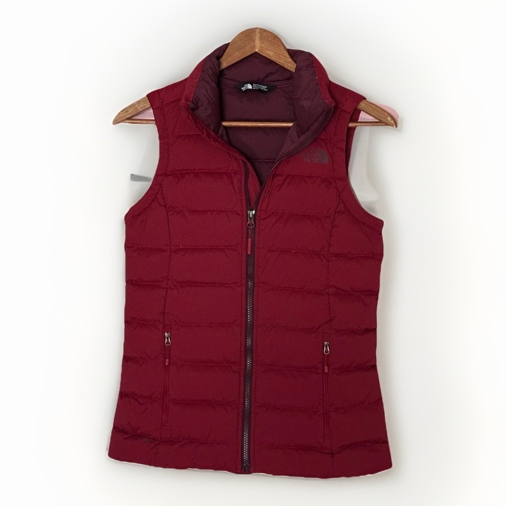 The North Face Stretch Down 600 Fill Goose Down Puffer Vest Burgundy XS Warm